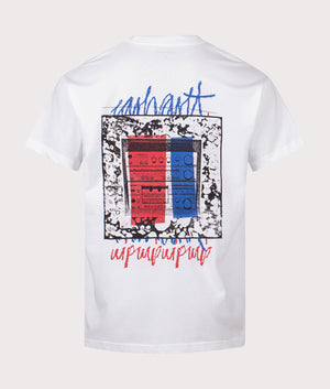 Relaxed Fit Stereo T-Shirt in White by Carhartt WIP. EQVVS Back Angle Shot.
