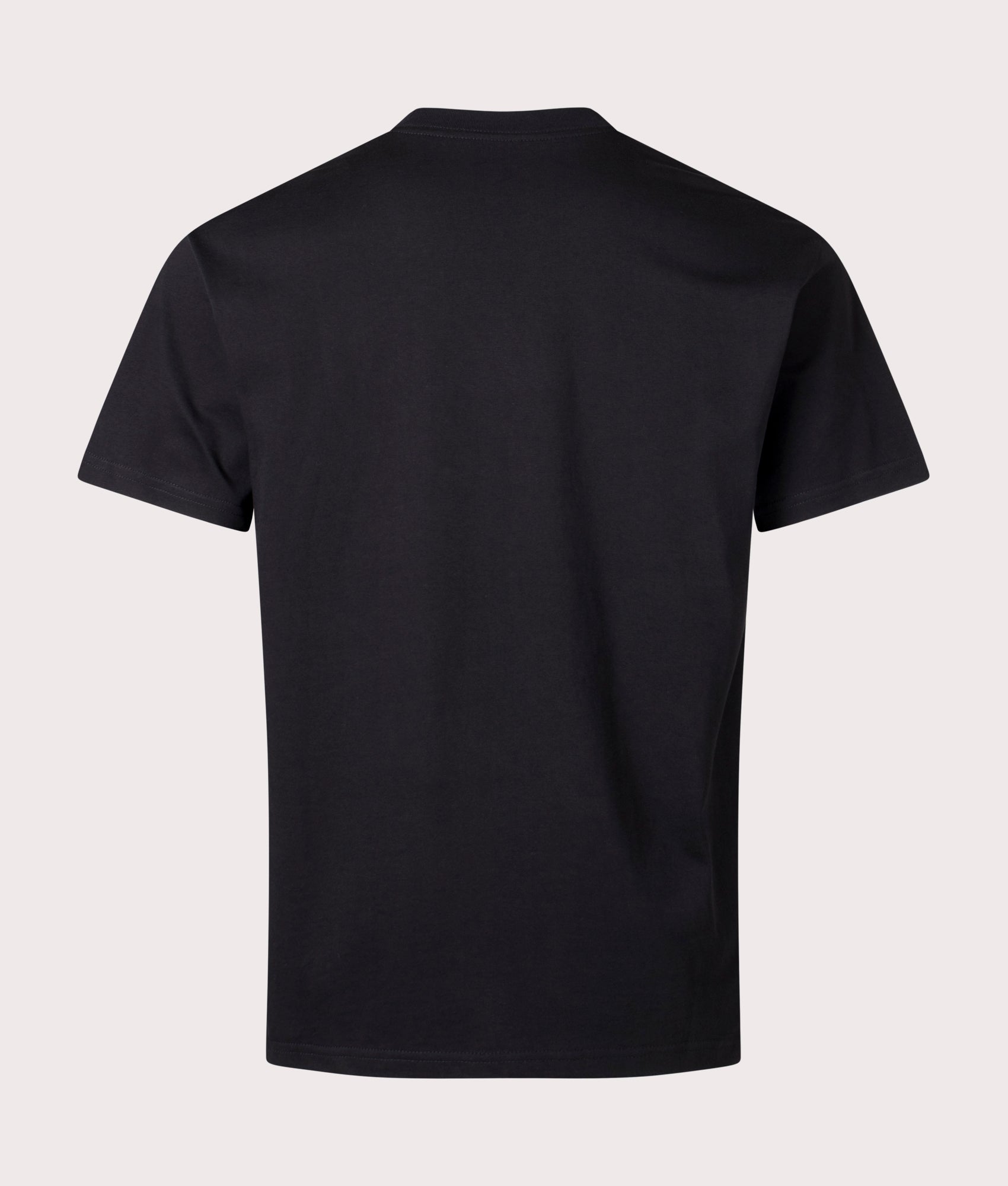 Relaxed Fit Amour Pocket T-Shirt in Black by Carhartt WIP. EQVVS Back Angle Shot.