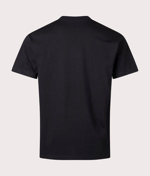 Relaxed Fit Amour Pocket T-Shirt in Black by Carhartt WIP. EQVVS Back Angle Shot.