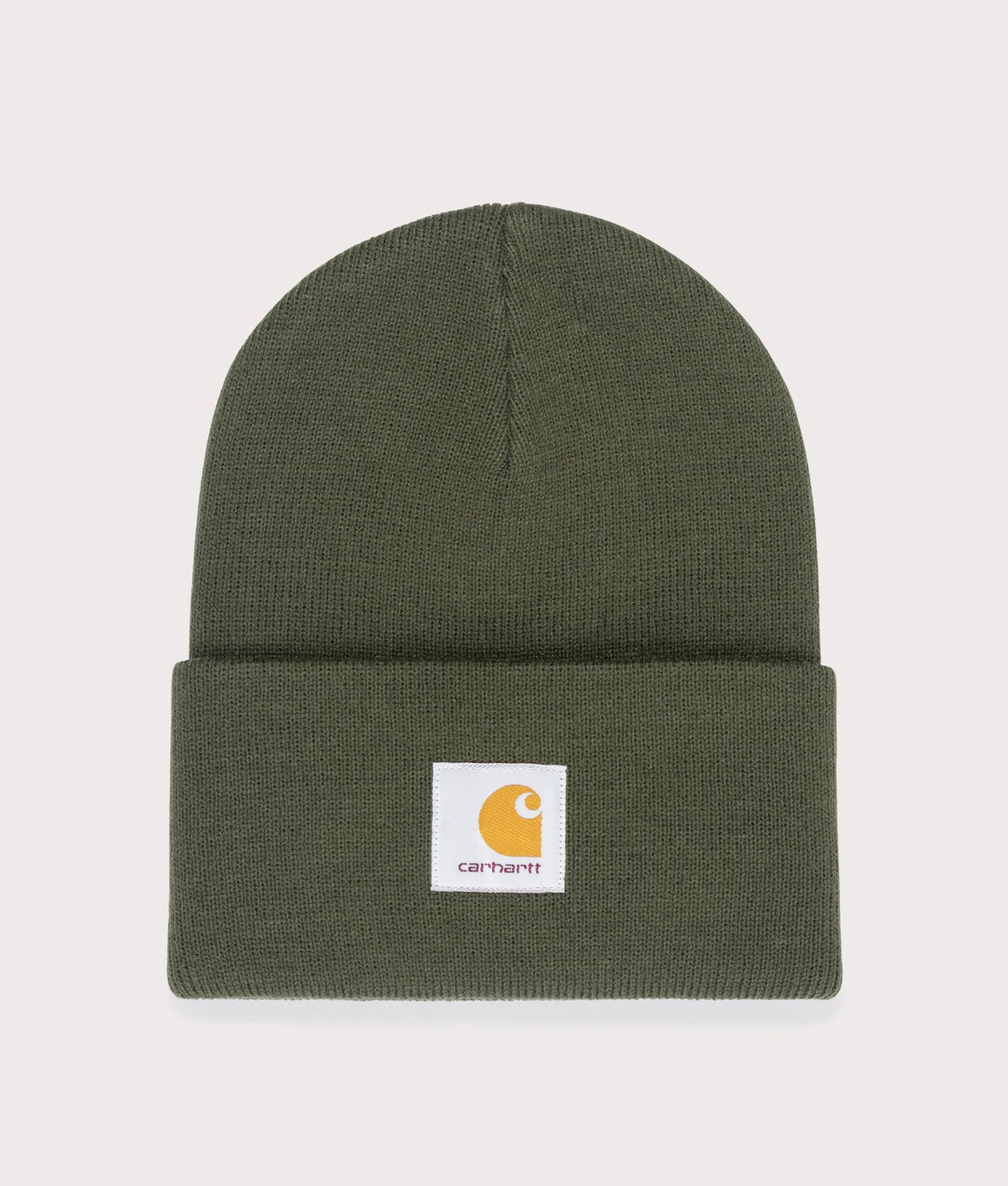 Carhartt WIP Acrylic Watch Hat In Office Green at EQVVS Menswear front shot