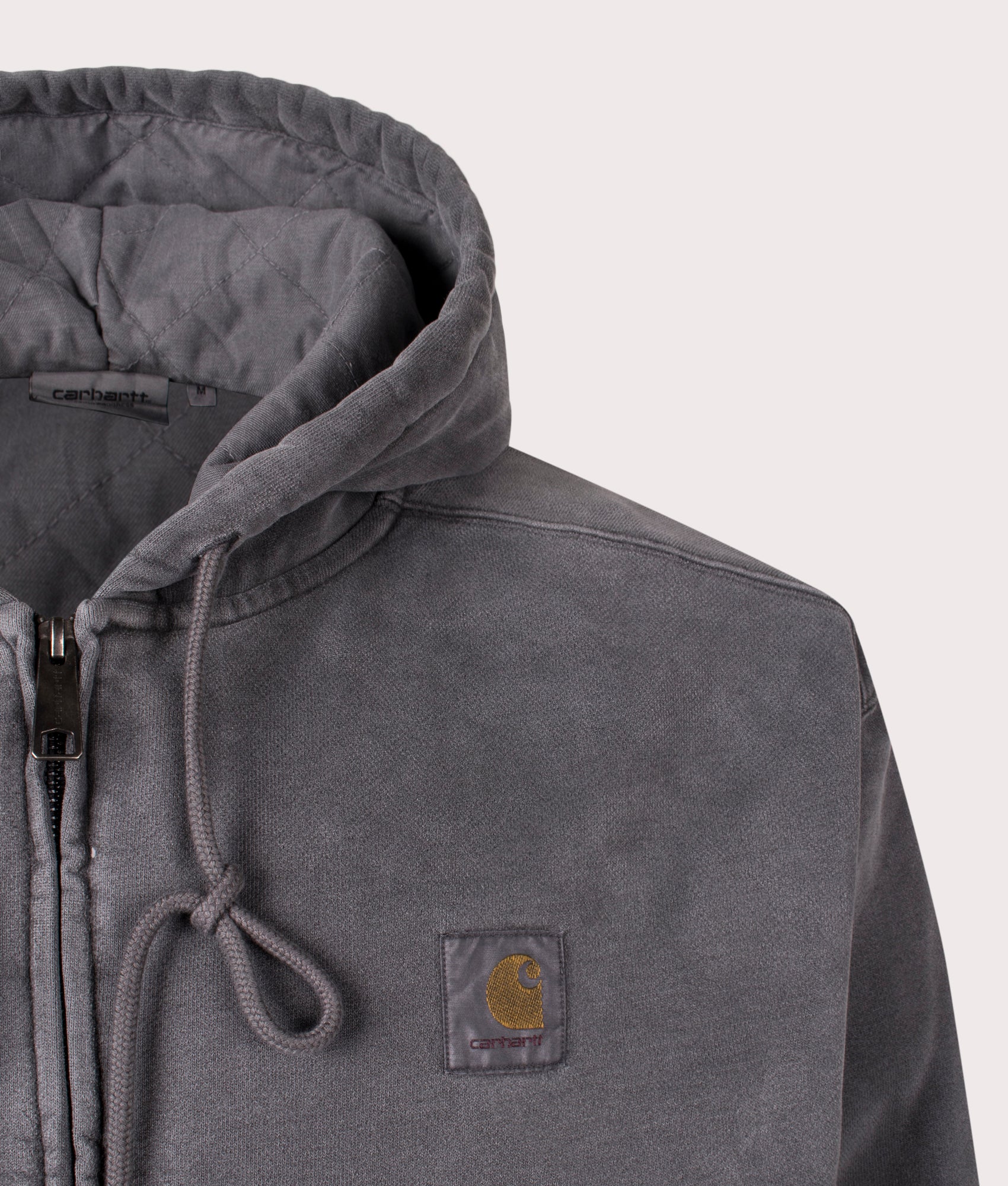 Carhartt WIP Oversized Vista Jacket in Graphite, 100% Cotton at EQVVS. Detail Shot. 