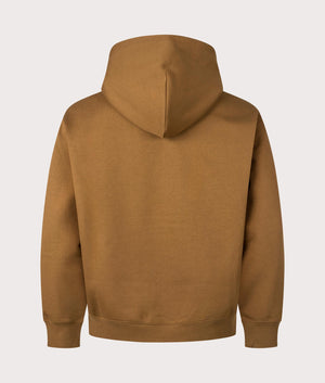 Carhartt WIP Oversized Fit Brown Ducks Hoodie in Hamilton Brown. Back angle shot at EQVVS.
