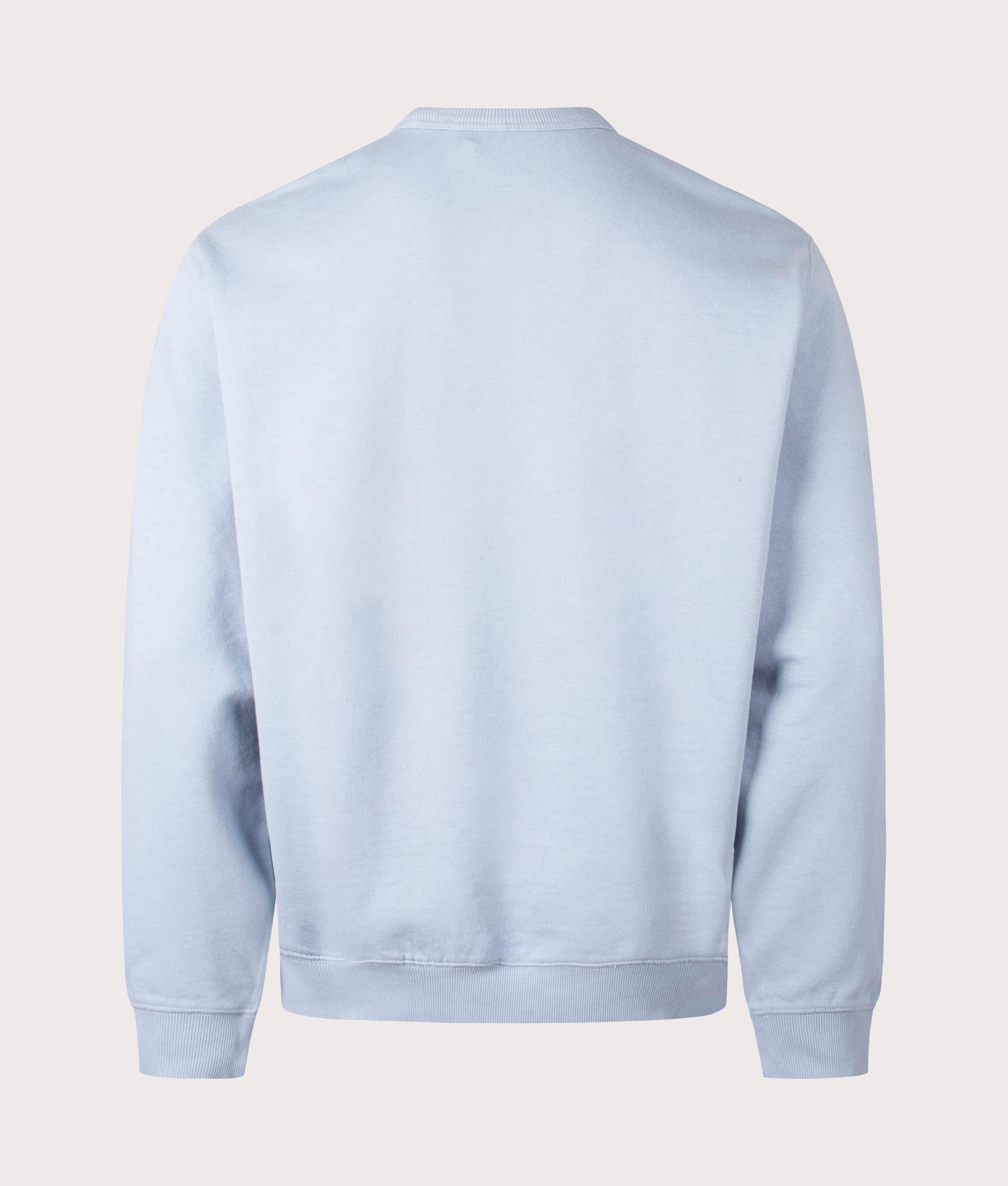 Carhartt WIP Oversized Billy Sweatshirt in Misty Sky. Back angle shot at EQVVS.