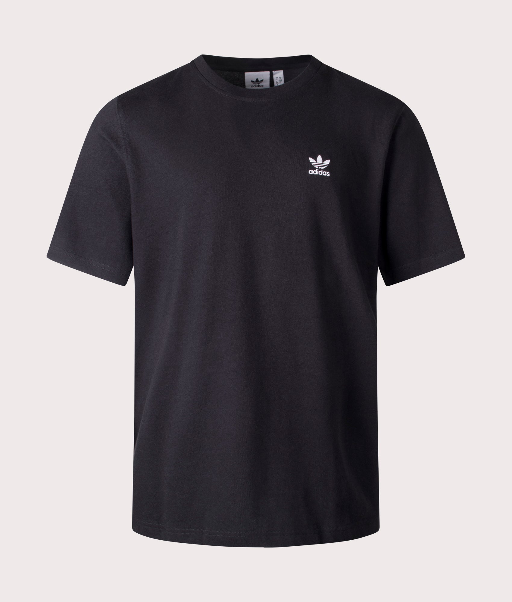 adidas Originals Relaxed Fit Adicolor Classics Back+Front Trefoil T-Shirt in black. Front Shot at EQVVS