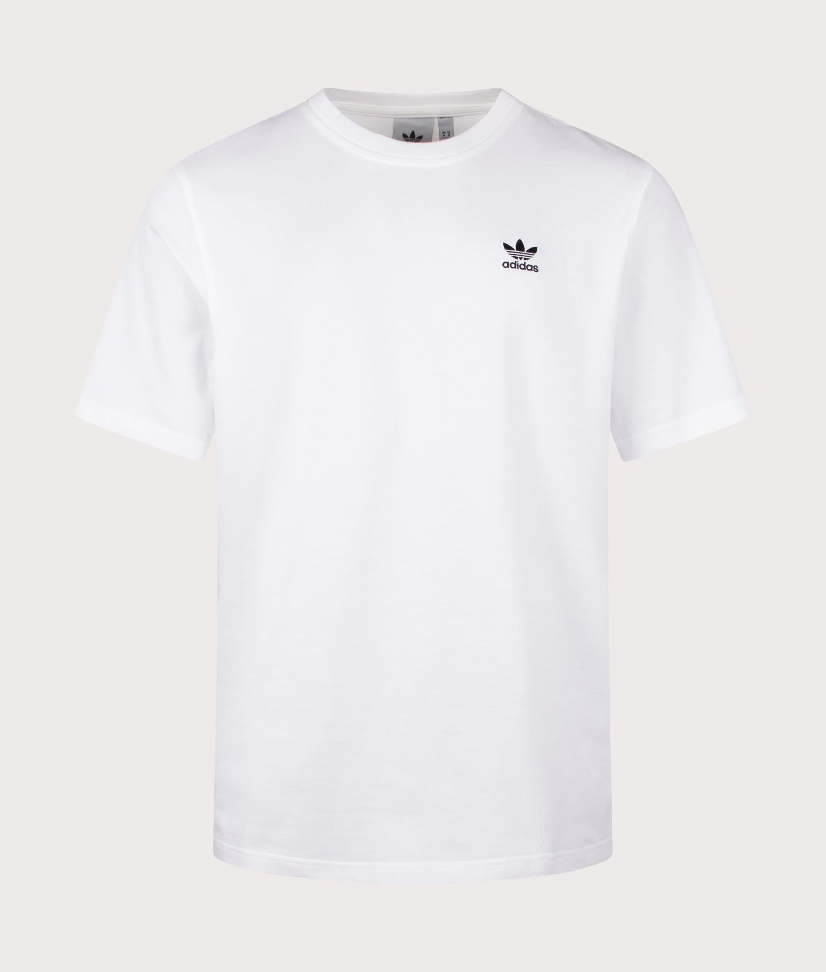 adidas Originals Relaxed Fit Adicolor Classics Back+Front Trefoil T-Shirt in White. Front Shot at EQVVS