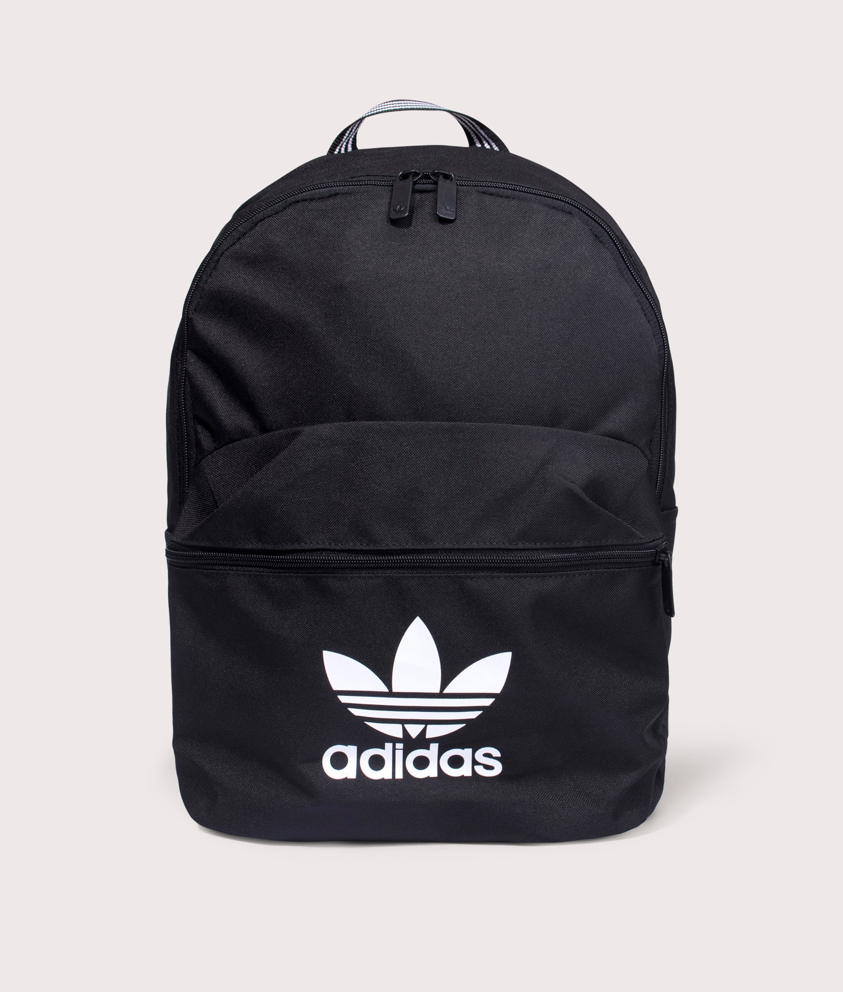 adidas Originals Adicolour Backpack in Black at EQVVS. Front Shot. 