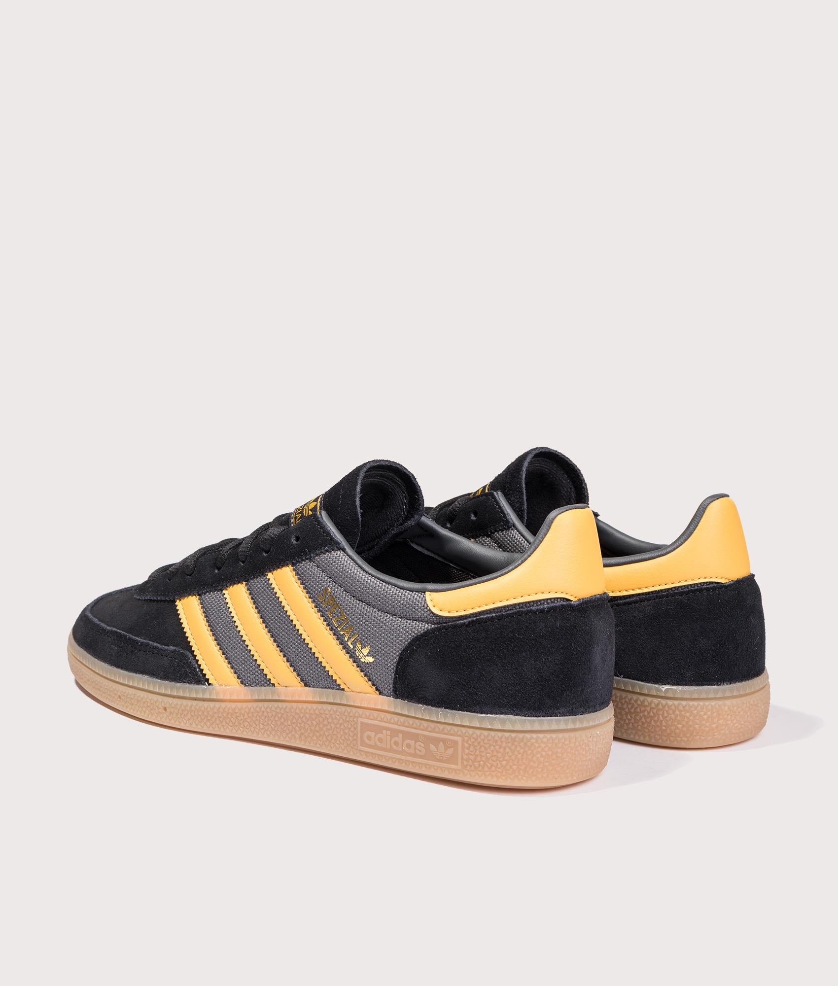 adidas Originals, Handball Spezial Trainers, black, Eqvvs Menswear, back shot angle
