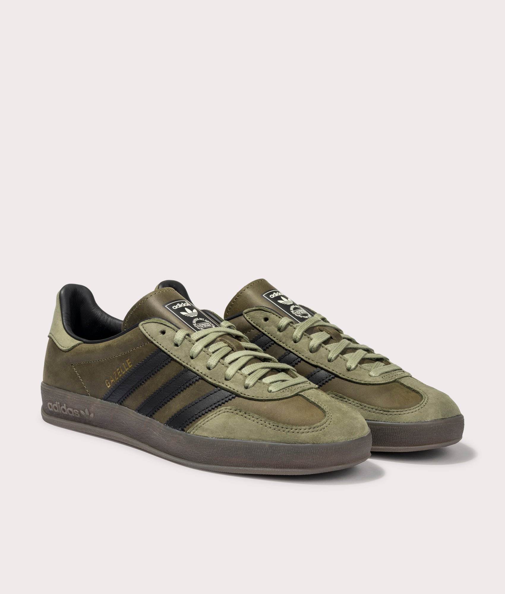 adidas Originals indoor gazelle trainer Olive/Black