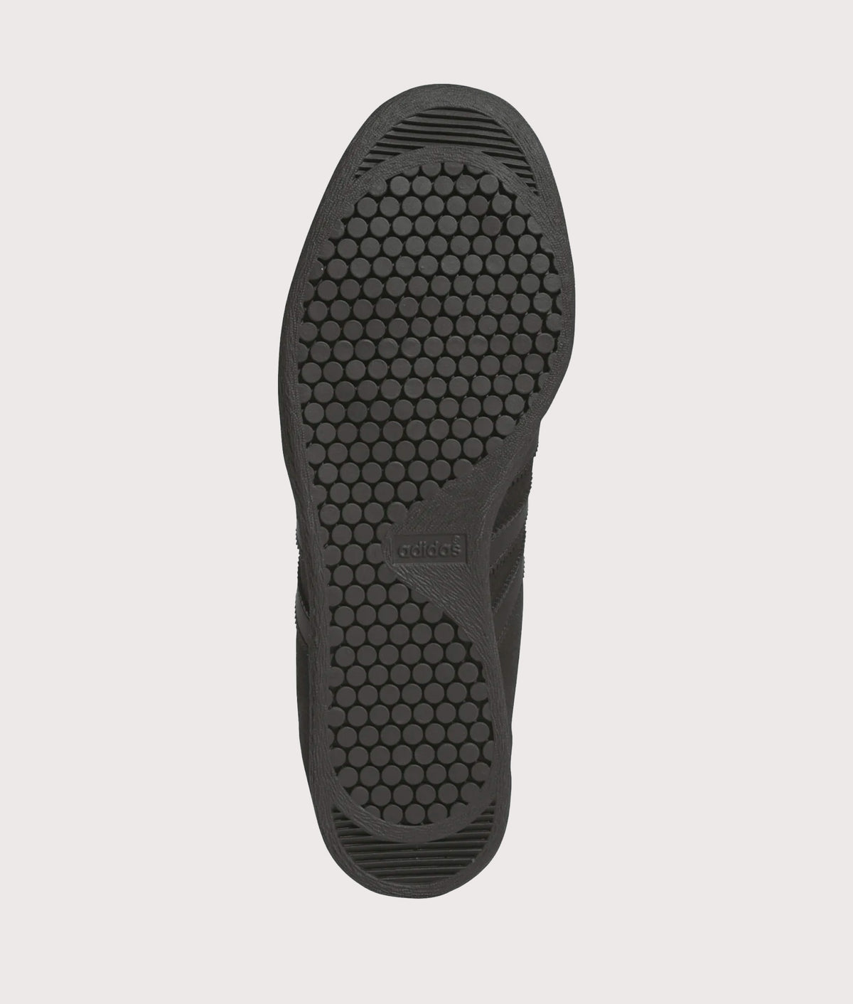 adidas Originals Stadt Trainers  in the Core Black, Core Black and Carbon at EQVVS Menswear. Tread shot.