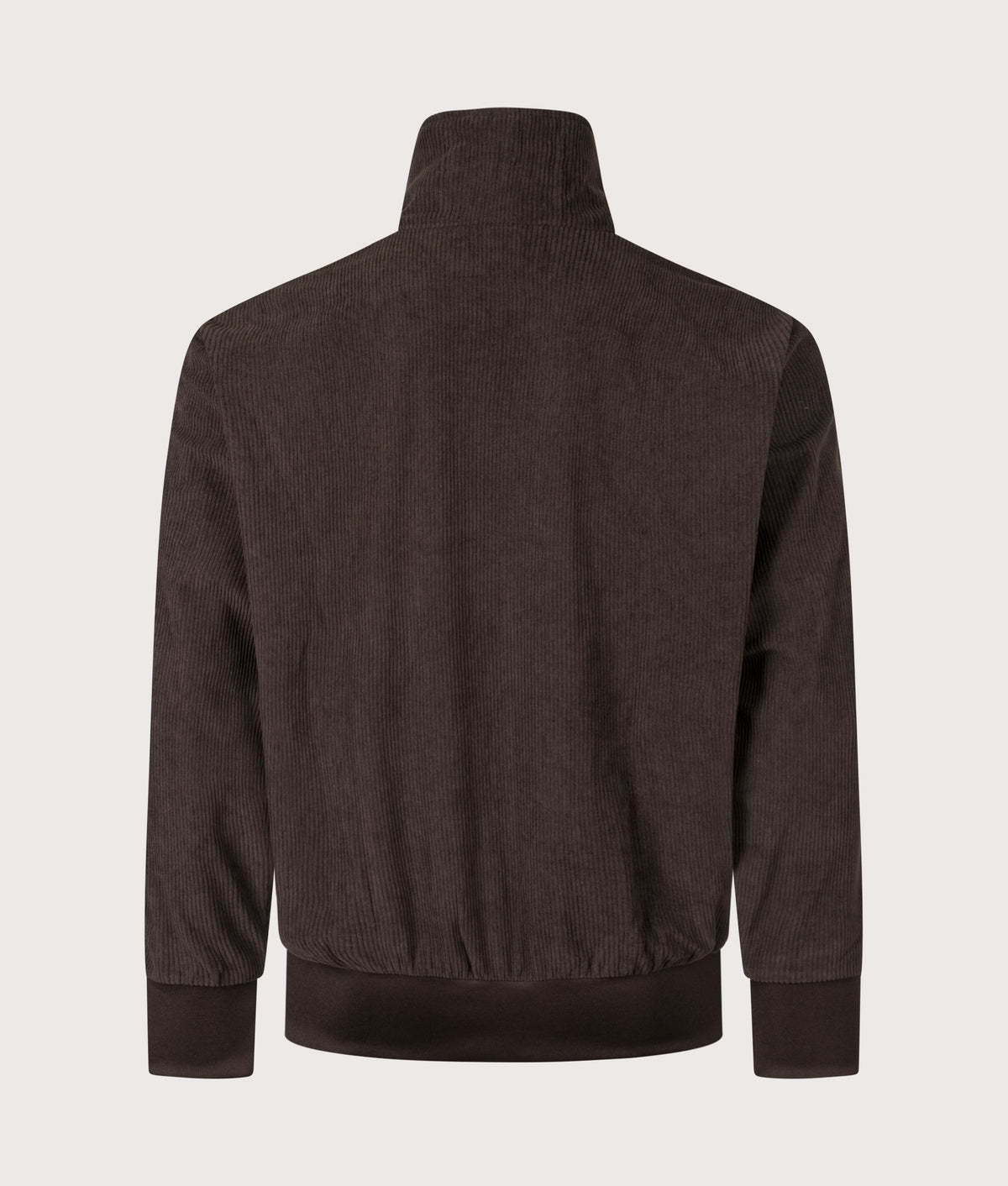adidas Originals Loose Fit Firebird Corduroy Track Top in Aurora Coffee at EQVVS Menswear. Back shot.