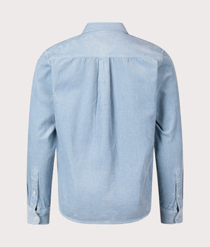 Carhartt WIP Relaxed Fit Madison Cord Shirt in Dusty Ice/Wax blue for men at EQVVS Back Shot 