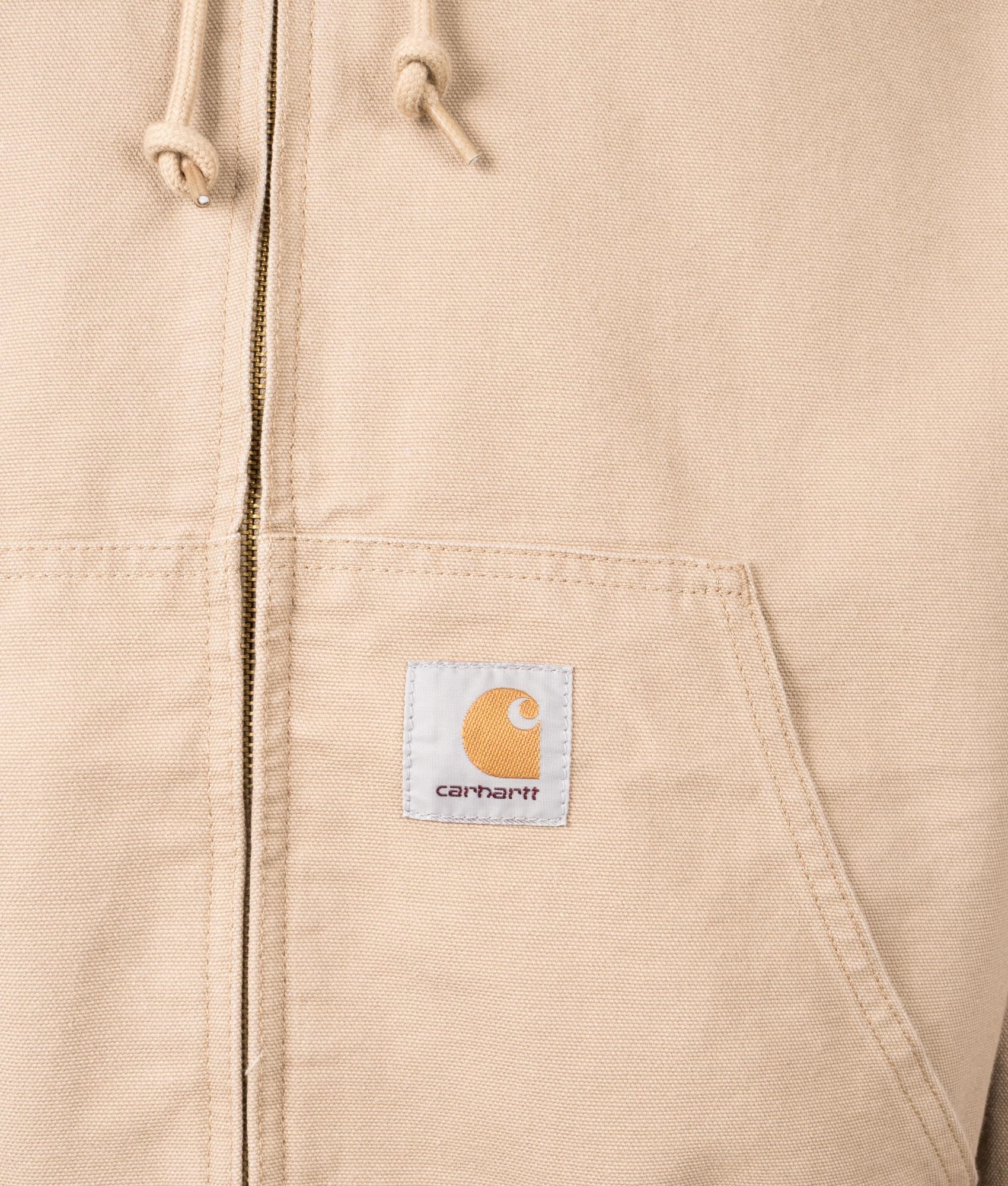 Carhartt WIP OG Active Jacket in Dusty H Brown at EQVVS Menswear Detail Shot