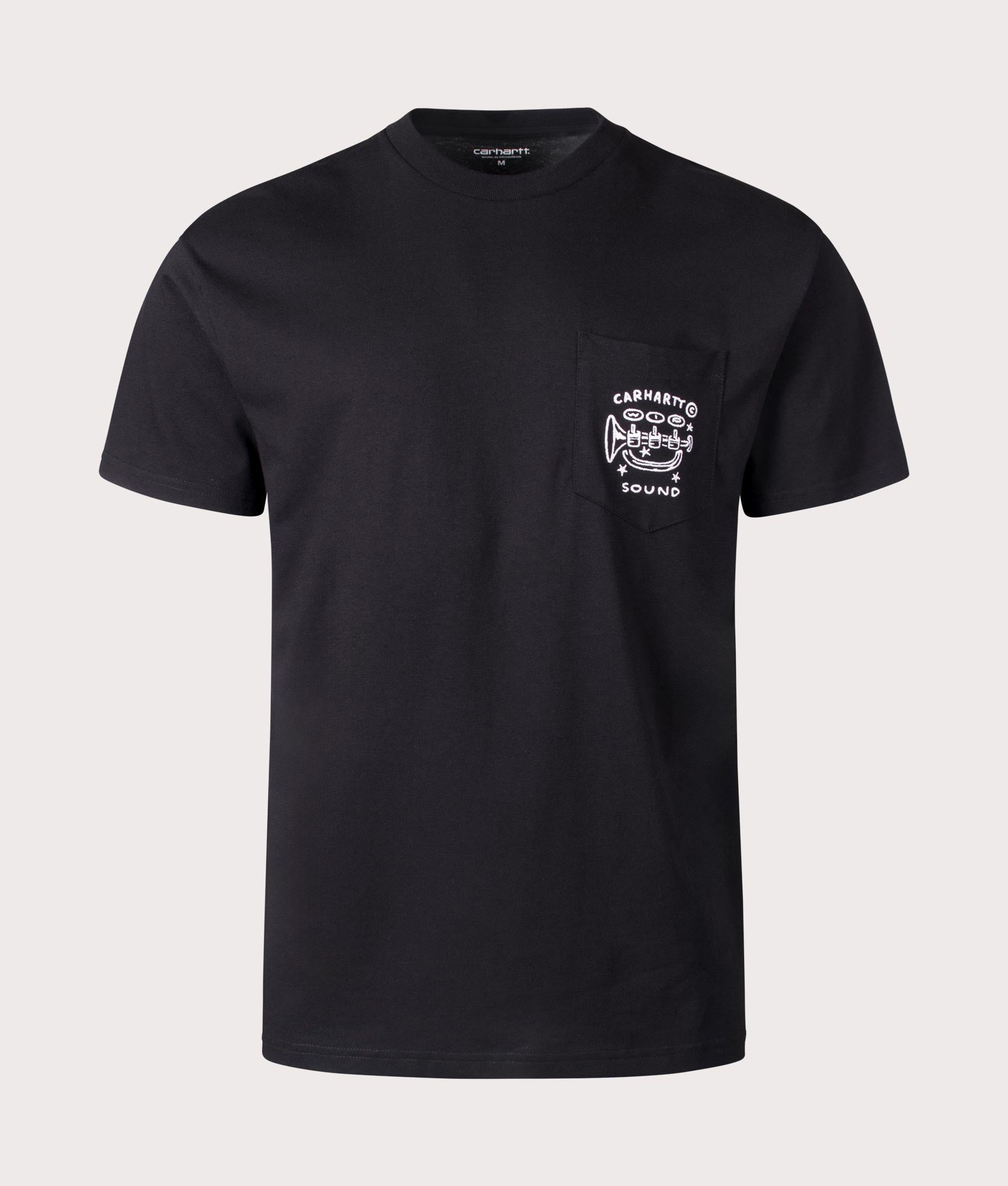 Carhartt WIP Relaxed Fit Fragments Pocket T-Shirt Organic Cotton in Black at EQVVS Menswear Front Shot