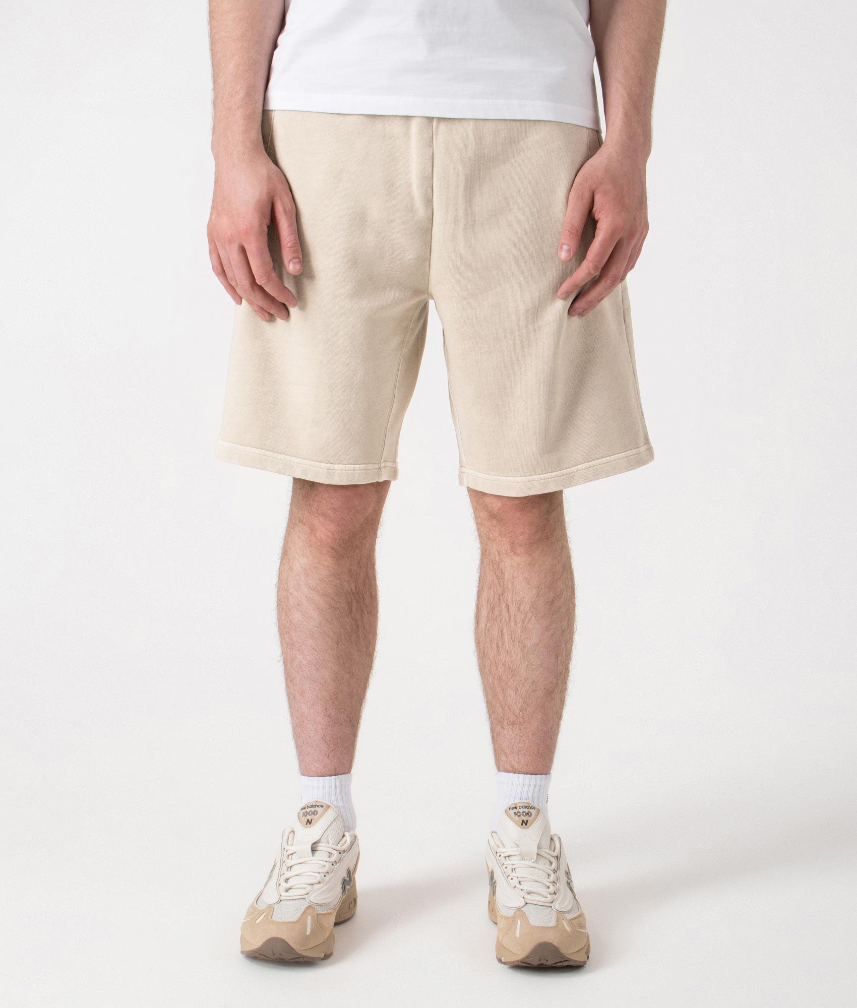 Relaxed Fit Nelson Sweat Shorts. Shot by EQVVS. Front shot.