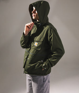 Carhartt WIP Irwin Jacket in Turtle at EQVVS. Model shot. 