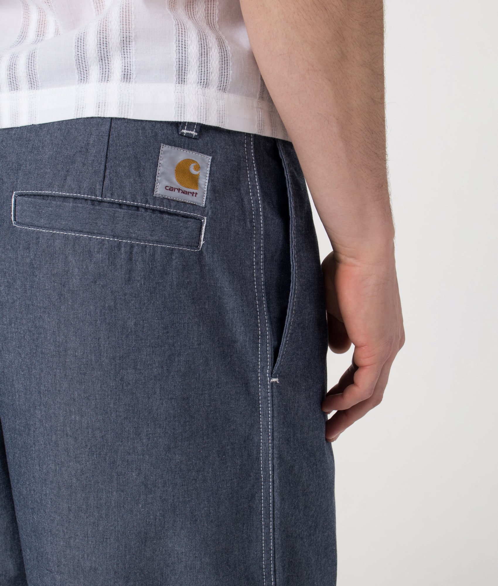 Relaxed Fit Blake Pants. Shot by EQVVS. Detail shot.