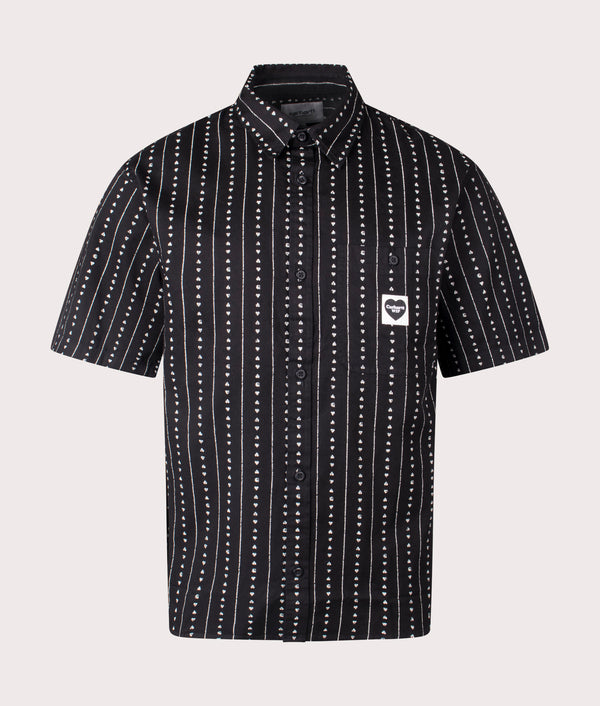 Carhartt WIP　SHORT-SLEEVE DREWE SHIRTS Carhartt WIP Drewe Shirt | Ink / Natural Heart C Pinstripe