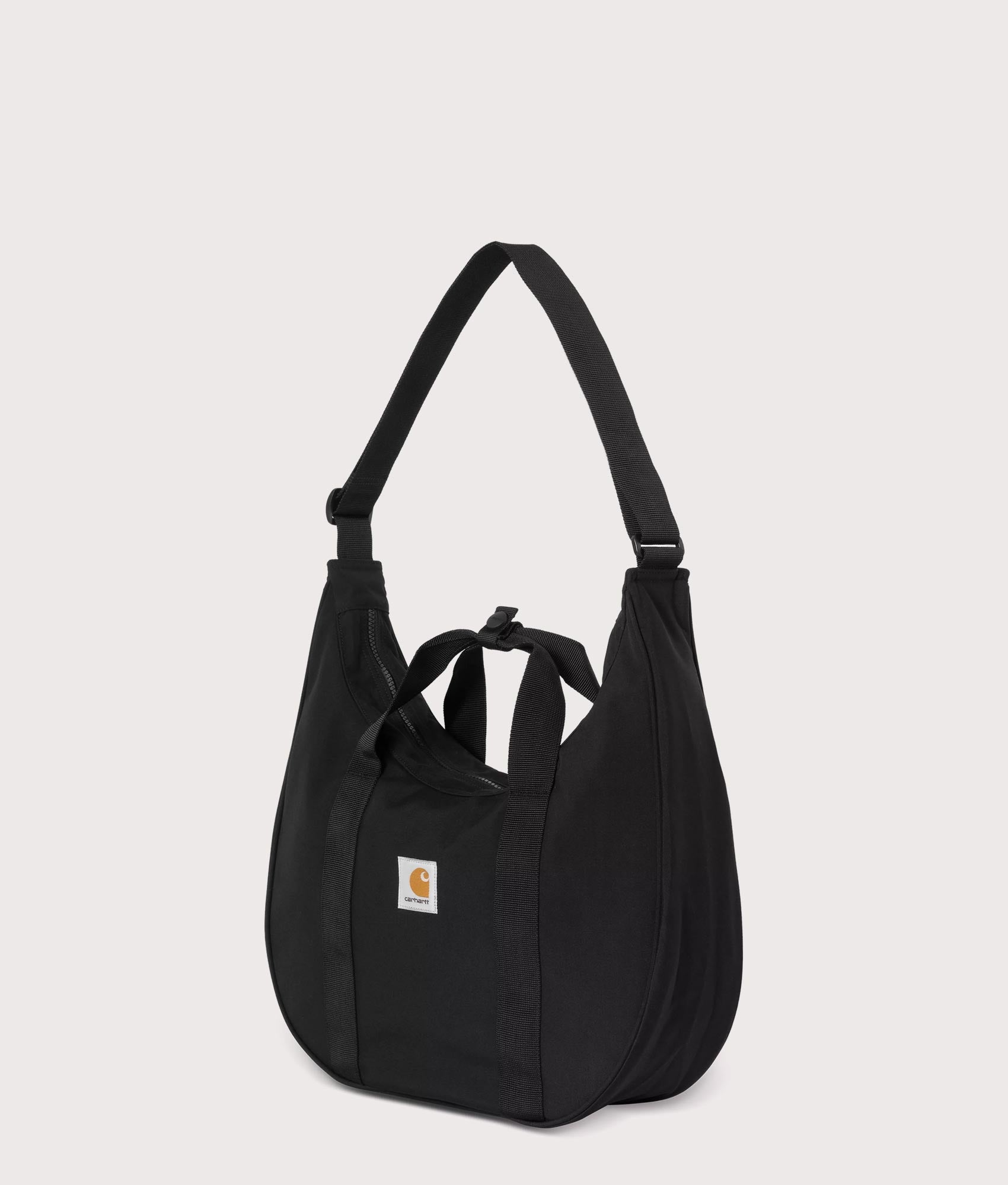 Carhartt WIP Kayter Bag in Black at EQVVS Menswear. Angled front shot.