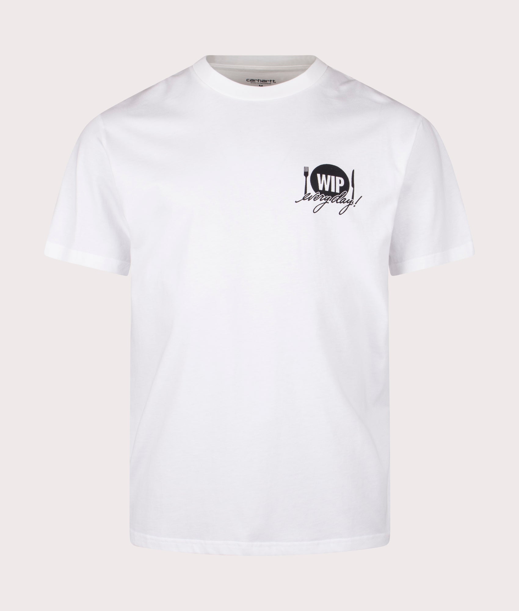 Carhartt WIP Relaxed Fit Catalogue T-shirt in white, 100% cotton. Front shot. 