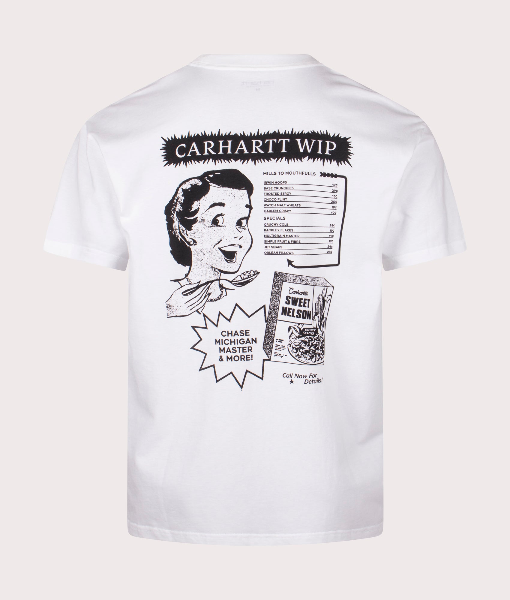 Carhartt WIP Relaxed Fit Catalogue T-shirt in white, 100% cotton. Back shot. 
