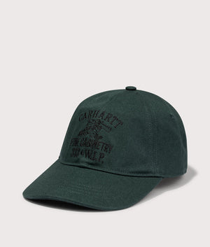 Carhartt WIP Cabinetry Cap in Conifer/Black. 100% Cotton | Carhartt WIP | EQVVS | Front angle shot 