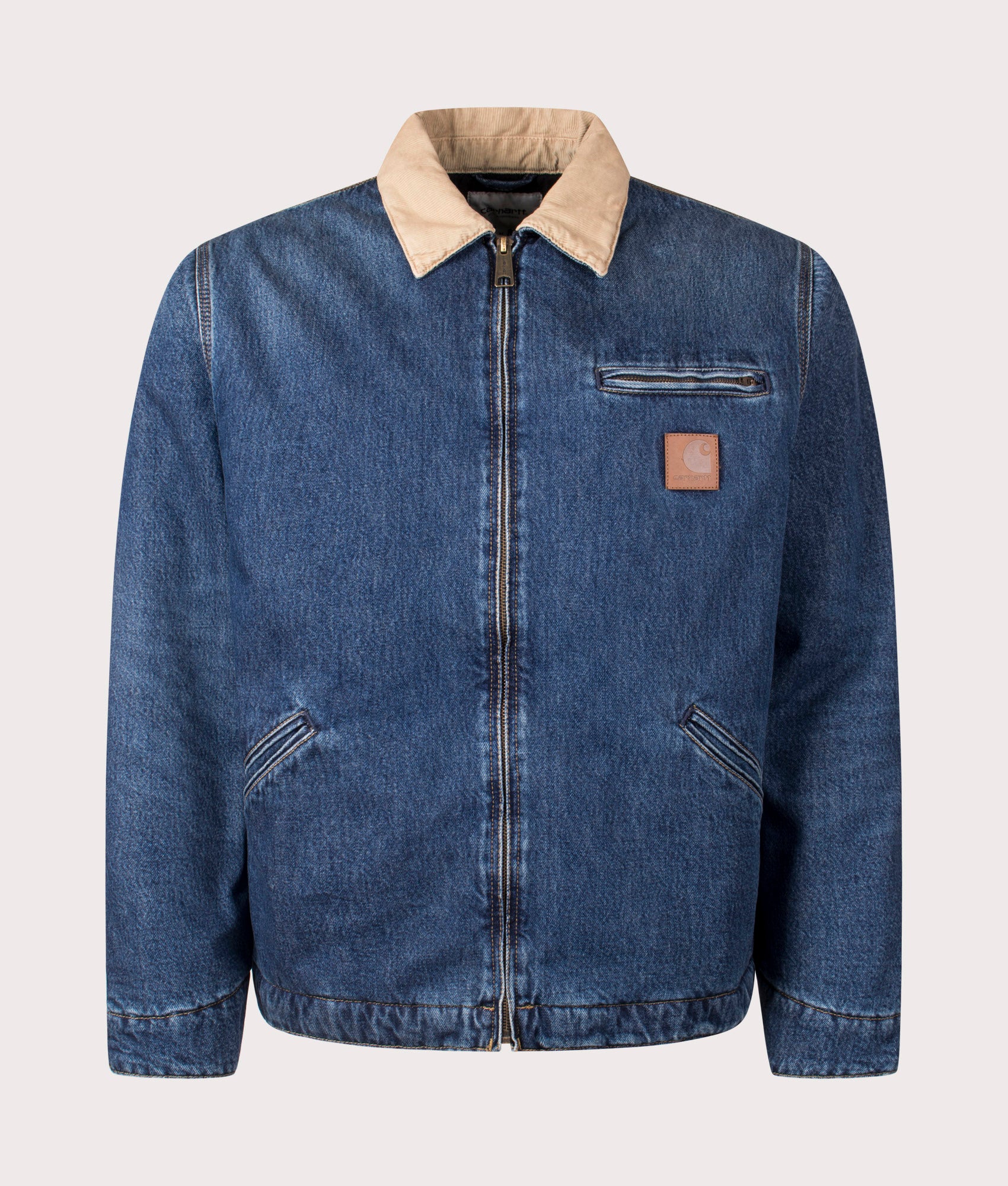 Carhartt WIP Relaxed Fit OG Detroit Jacket in Blue/Dusty H Brown at EQVVS Menswear Front Shot