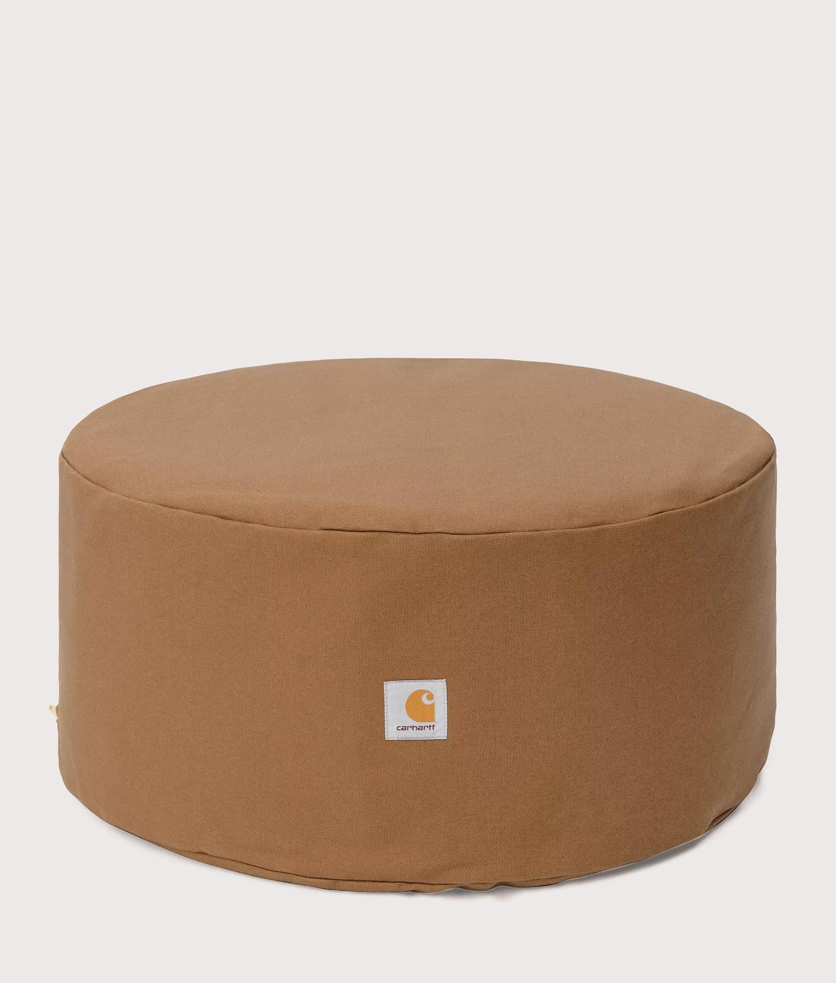 Carhartt WIP Canvas Pouf in Hamilton Brown, 100% cotton at EQVVS. Front shot. 