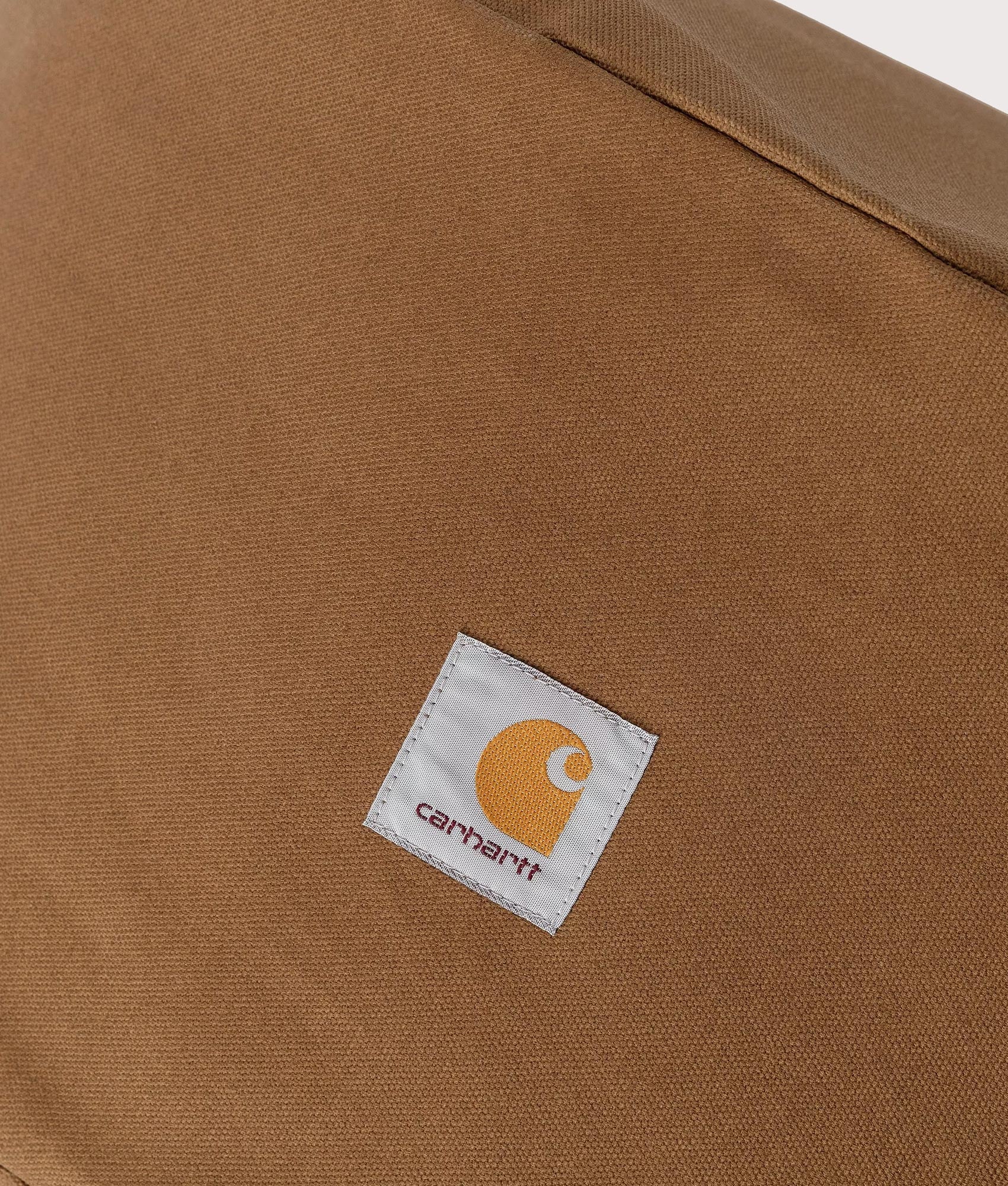 Carhartt WIP Canvas Pouf in Hamilton Brown, 100% cotton at EQVVS. Detailed shot. 