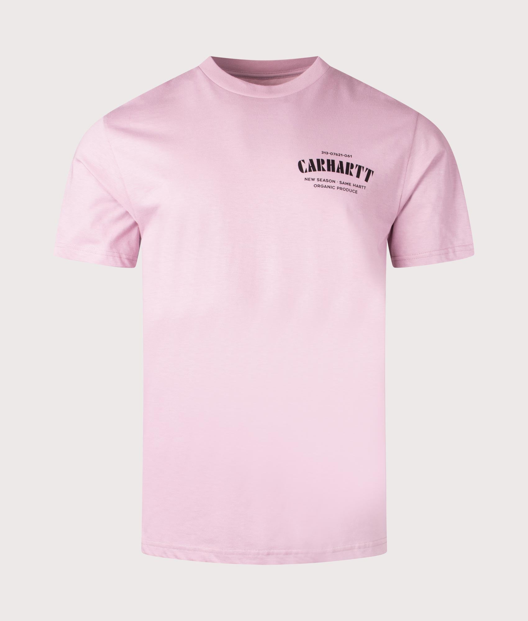 Carhartt WIP, Catalogue C Logo T-Shirt, Hortensia, Eqvvs Menswear, front shot angle