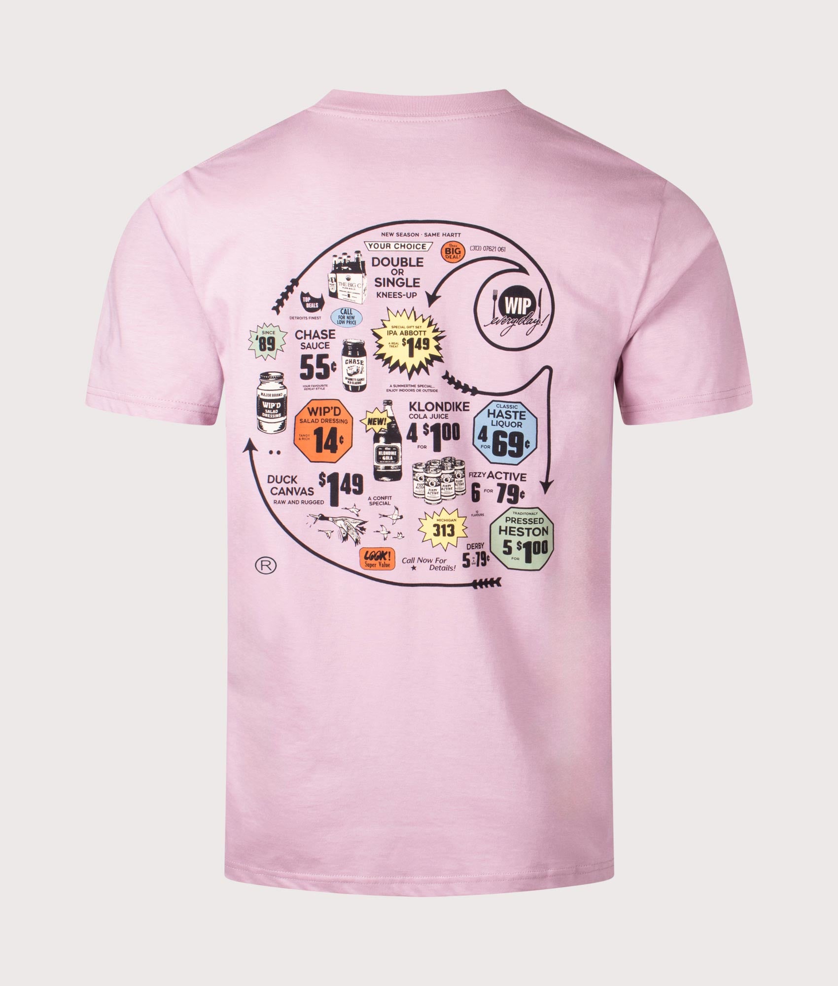 Carhartt WIP, Catalogue C Logo T-Shirt, Hortensia, Eqvvs Menswear, back shot angle