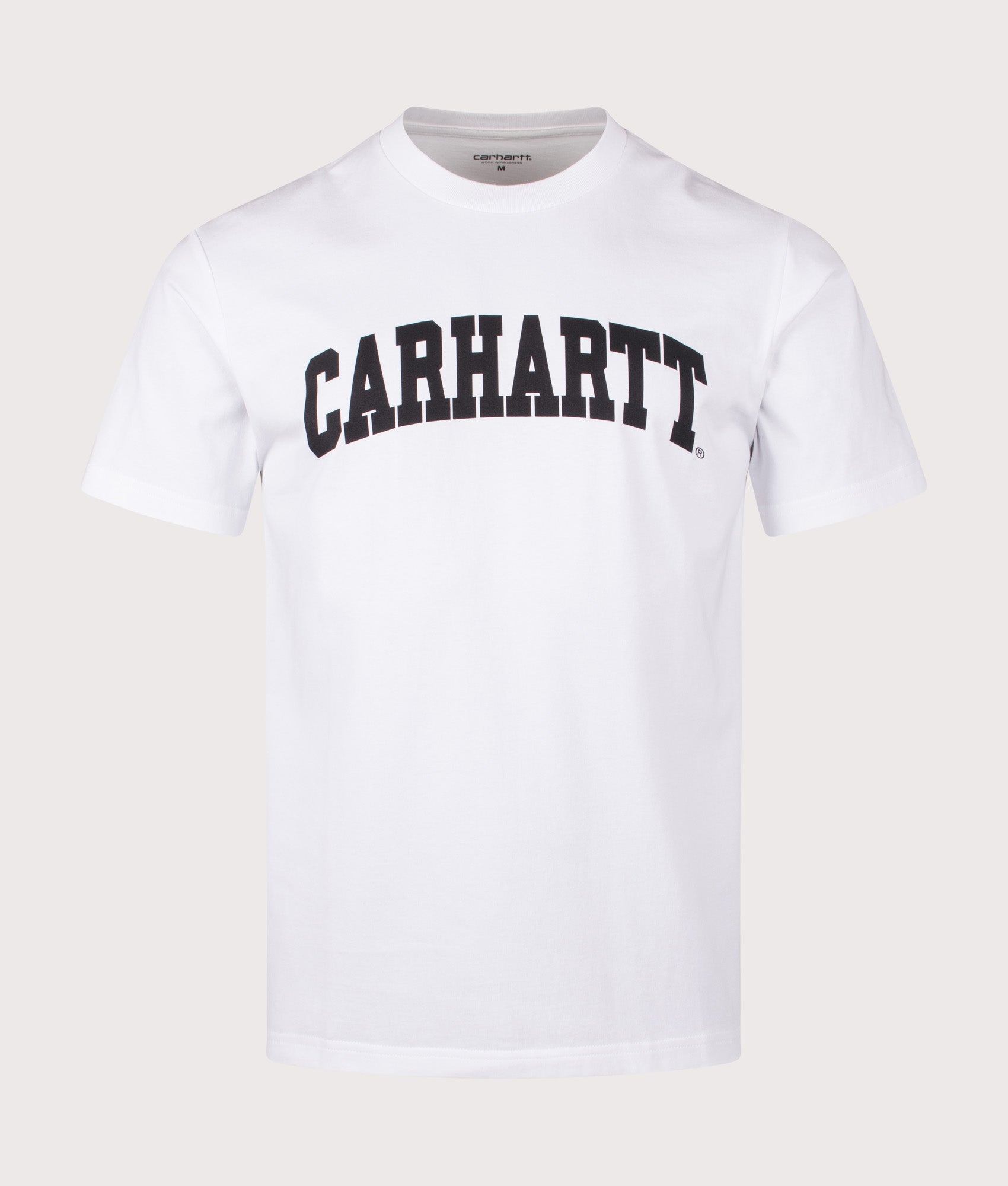 Carhartt WIP S/S University T-Shirt in white. EQVVS front shot.