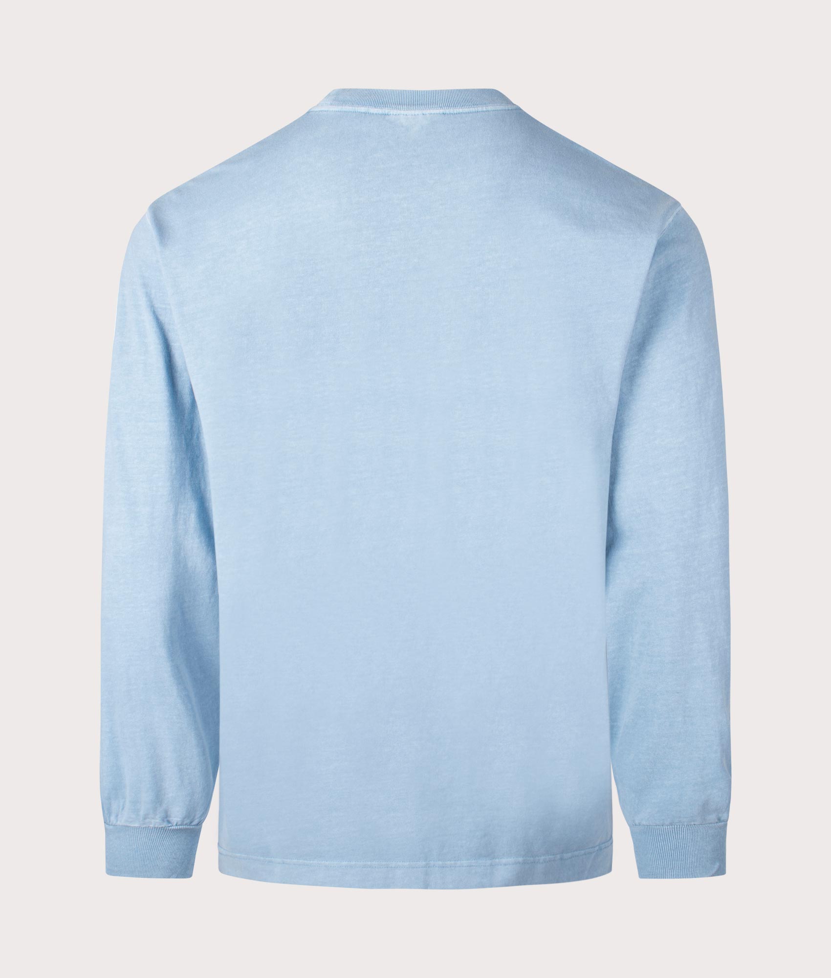 Carhartt WIP Relaxed Fit Long Sleeve Nelson T-Shirt in Clay Blue, 100% Cotton at EQVVS. Back shot. 