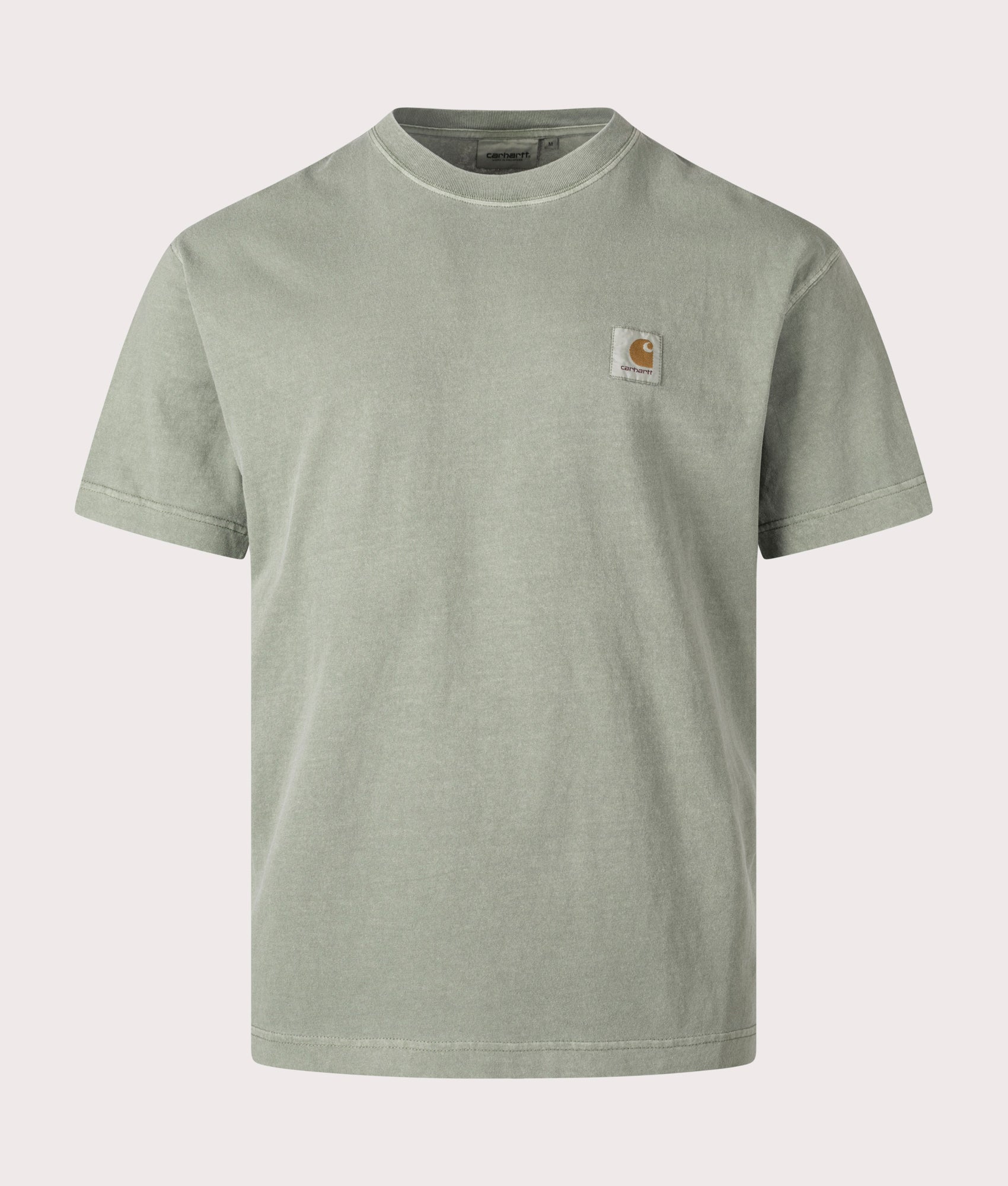 Carhartt WIP Relaxed Fit Nelson T-Shirt in Park, 100% Cotton at EQVVS. Front shot. 