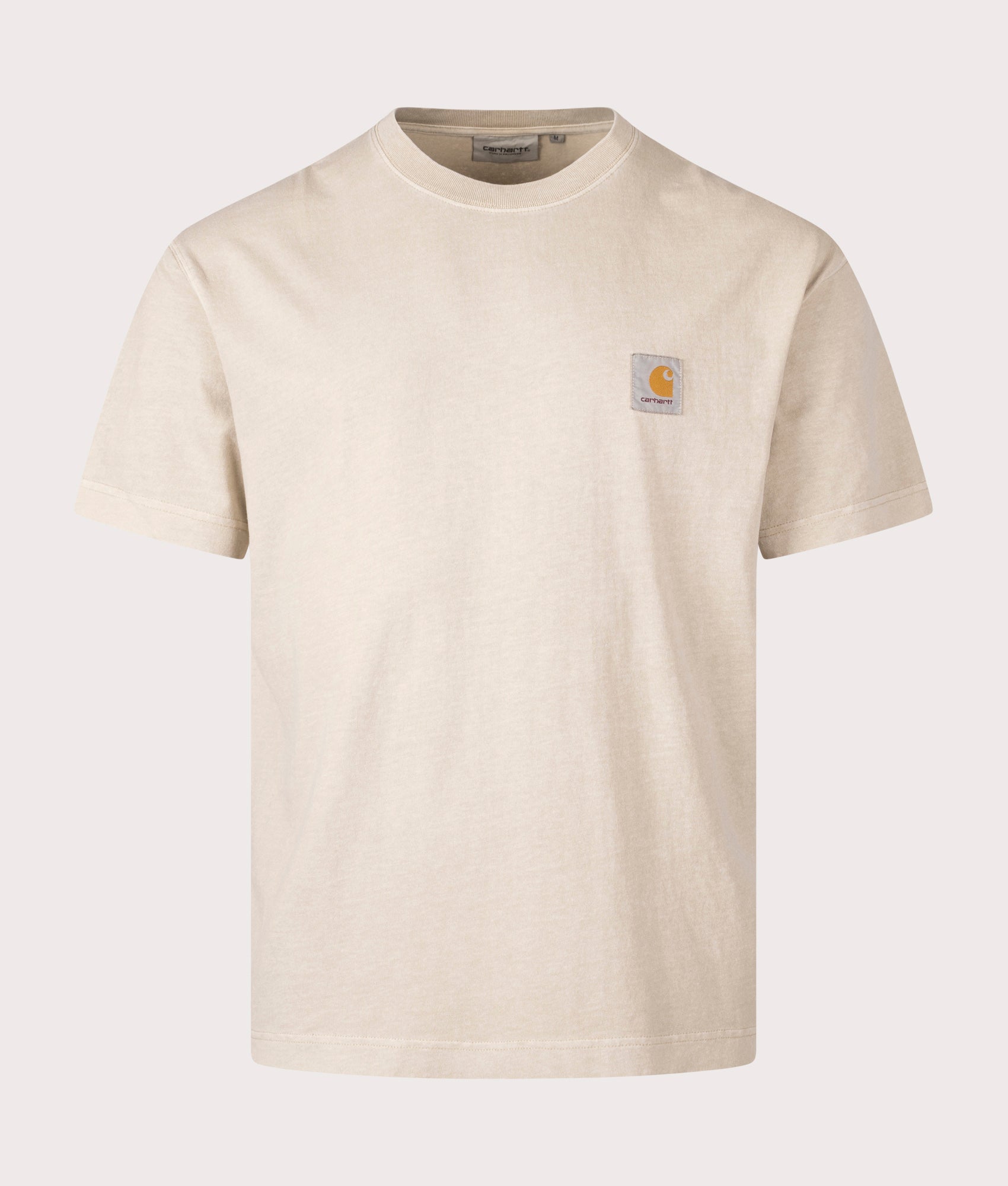 Carhartt WIP Relaxed Fit Nelson T-Shirt in Fleur De Sel, 100% Cotton at EQVVS. Front shot.