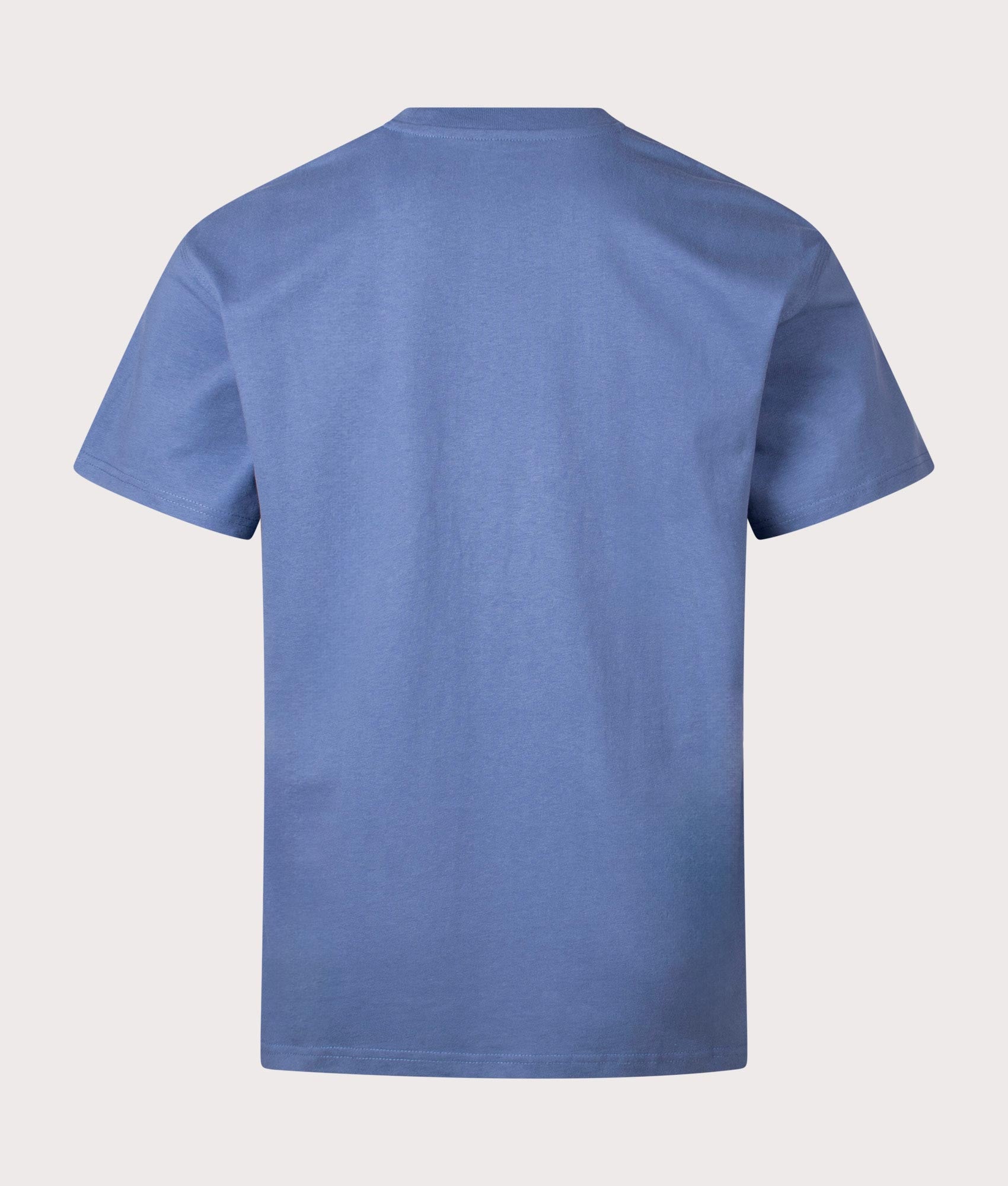 Carhartt WIP American Script T-Shirt in Blue Iris. Shot at EQVVS. . Back shot. 