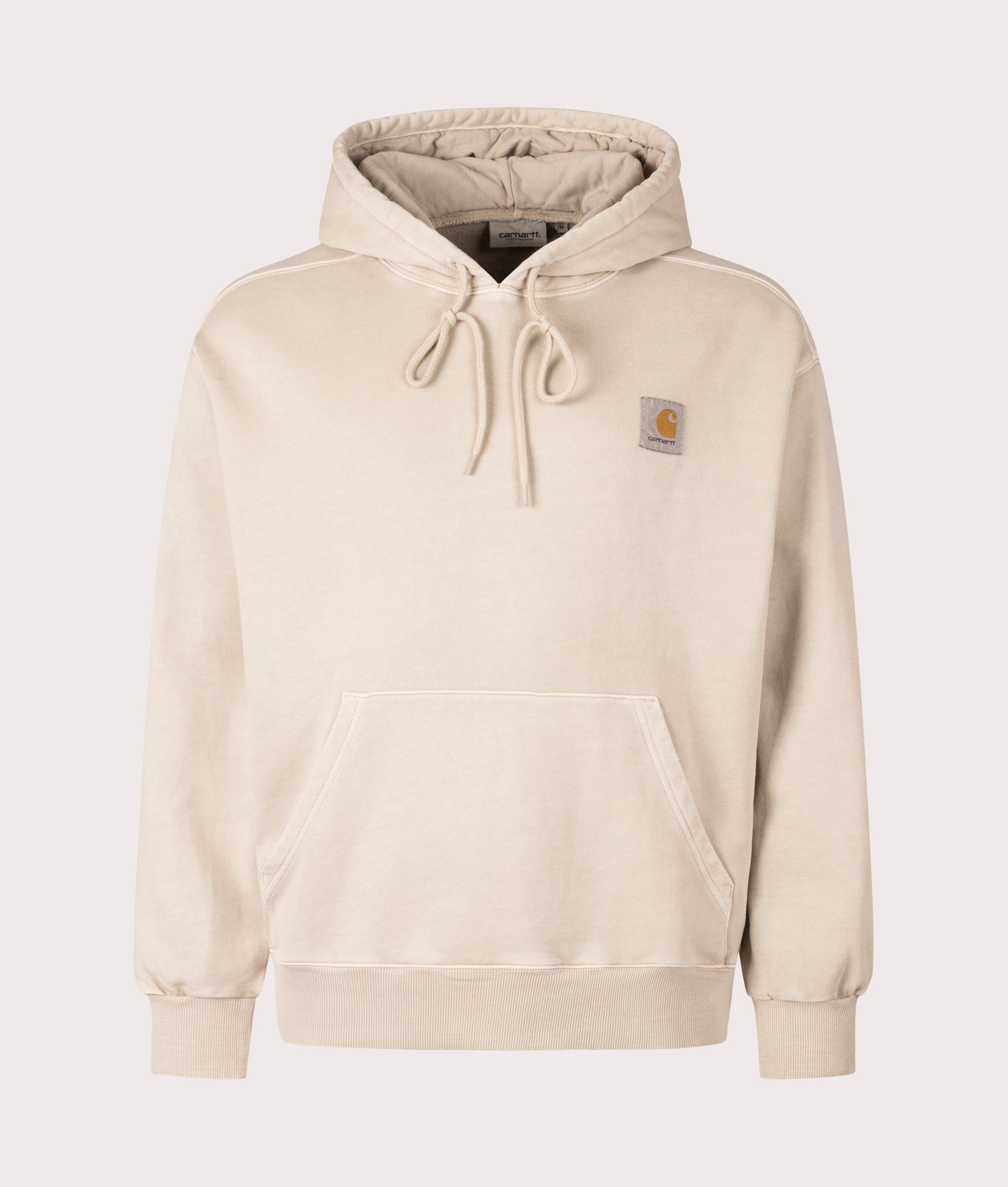 Carhartt WIP Oversized Nelson Hoodie in Fleur De Sel, 100% Cotton at EQVVS. Front shot. 