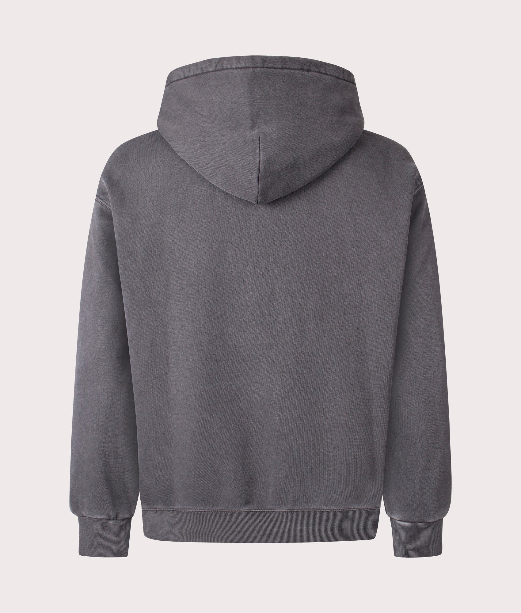 Carhartt WIP Oversized Nelson Hoodie in Graphite, 100% Cotton at EQVVS. Back shot.