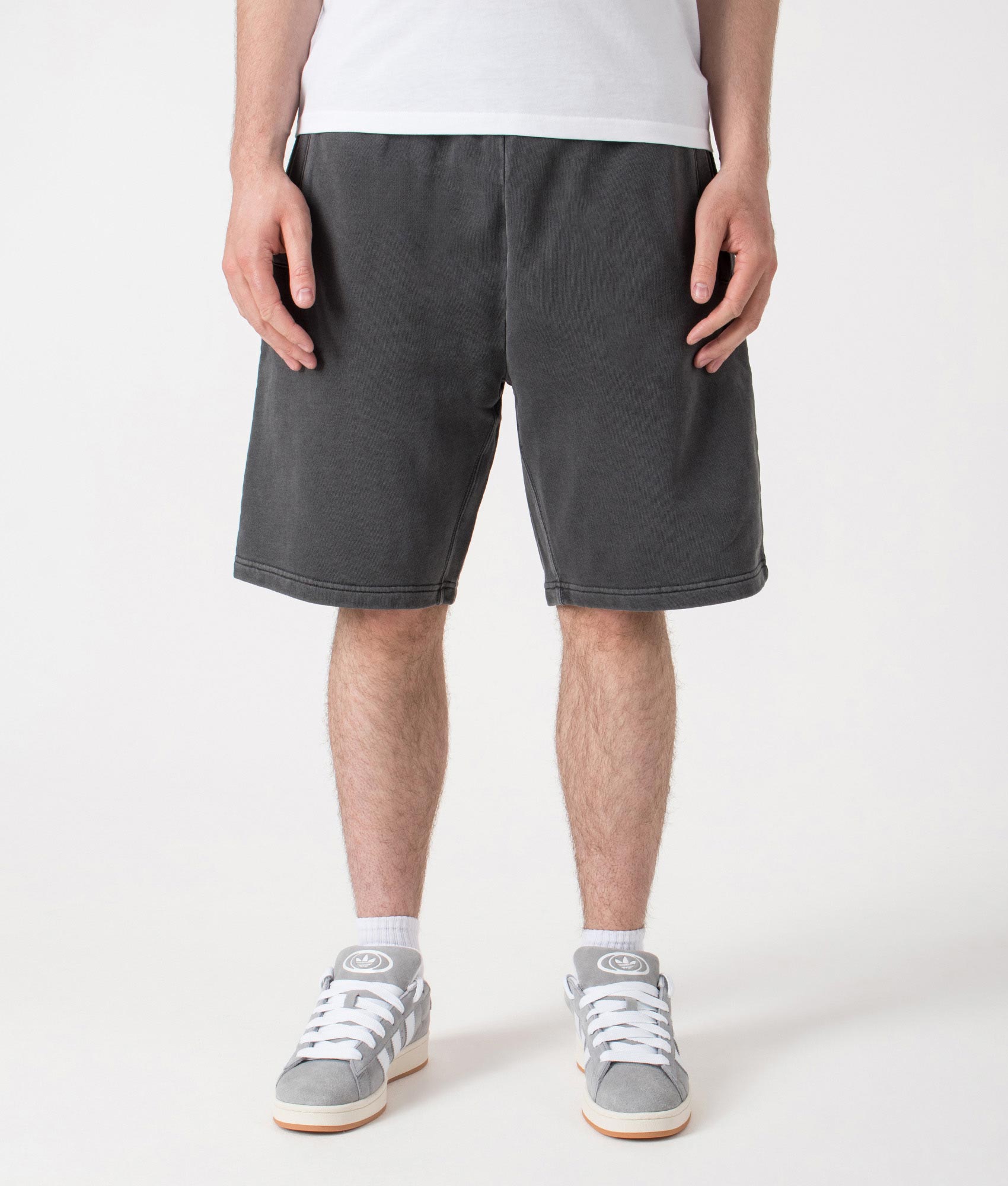 Relaxed Fit Nelson Sweat Shorts. Shot by EQVVS. Front shot.