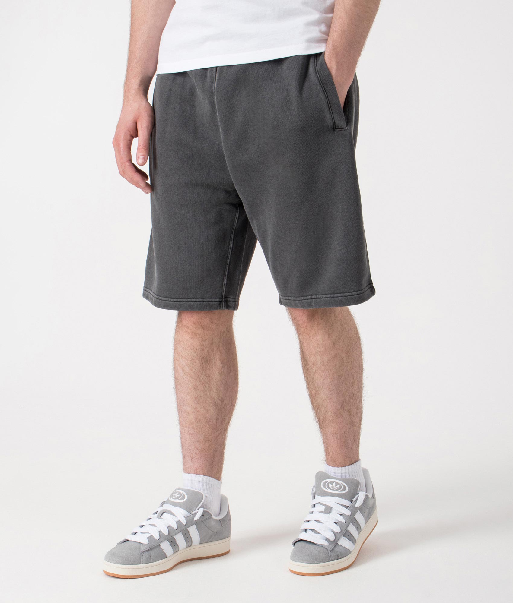 Relaxed Fit Nelson Sweat Shorts. Shot by EQVVS. Front shot.