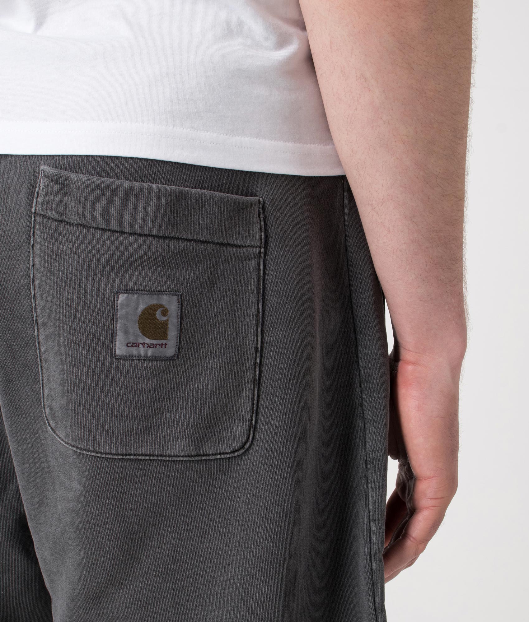 Relaxed Fit Nelson Sweat Shorts. Shot by EQVVS. Detail shot.