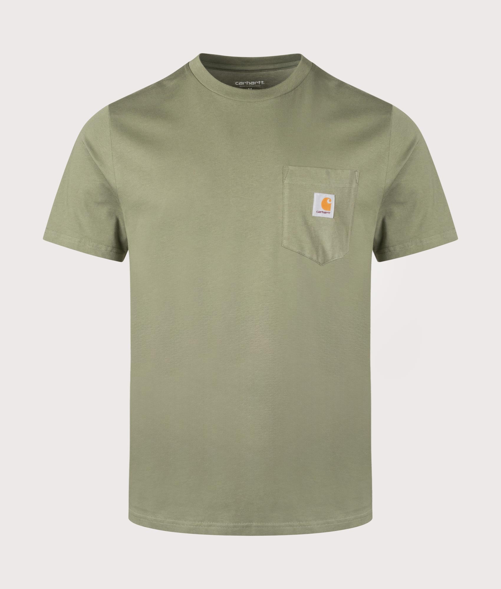Carhartt WIP Pocket T-Shirt in Dollar Green. Shot at EQVVS.  Front shot. 