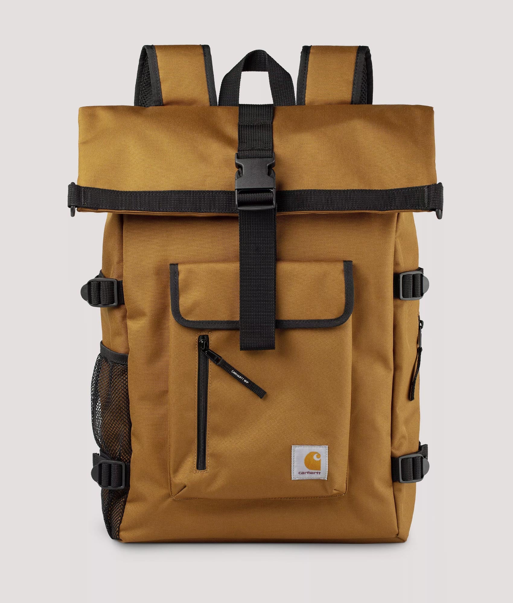 Carhartt WIP Philis Backpack in Hamilton Brown at EQVVS Menswear. Front shot.