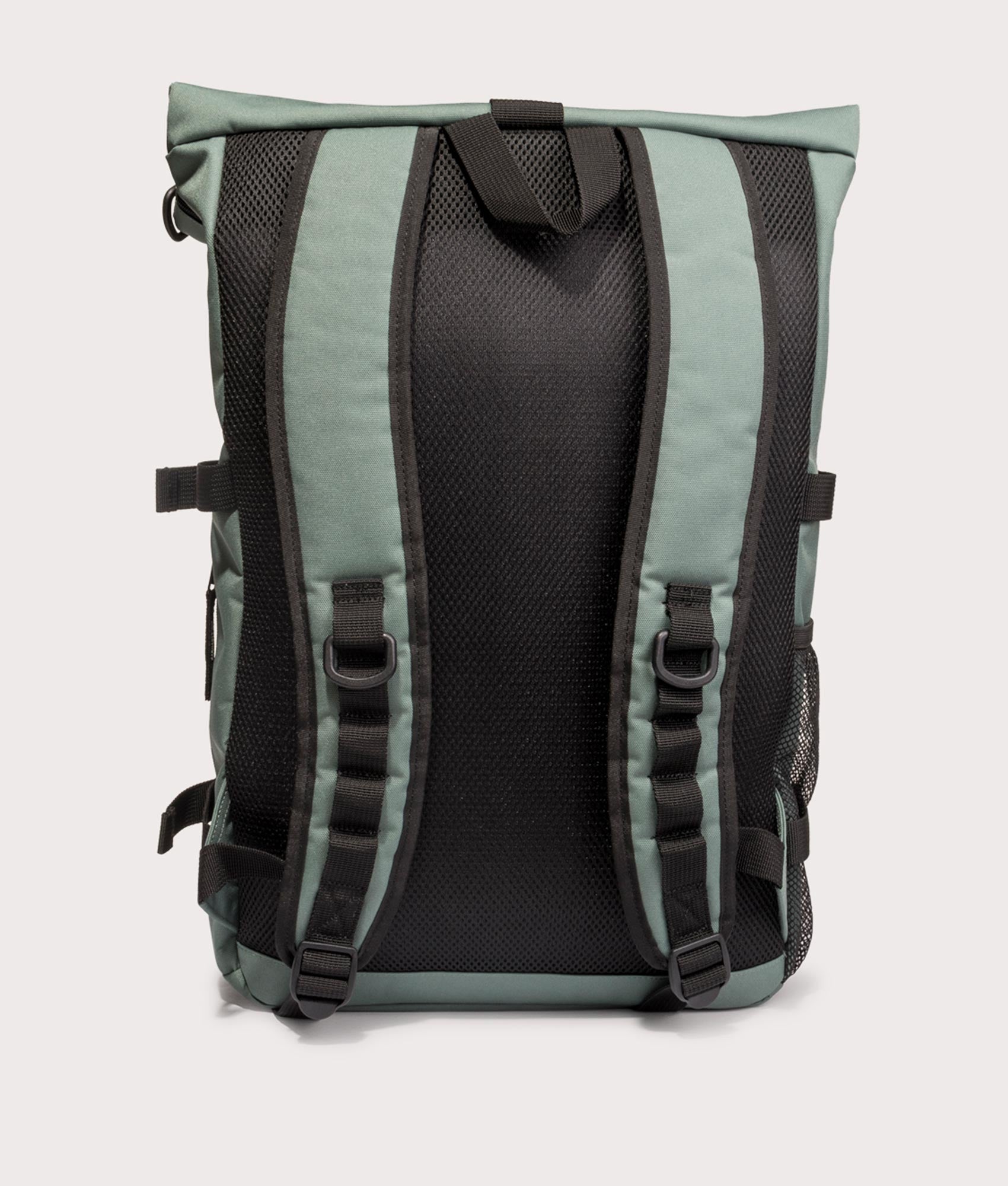Carhartt WIP Philis Backpack in Silver Pine. Shot at EQVVS. Back shot 