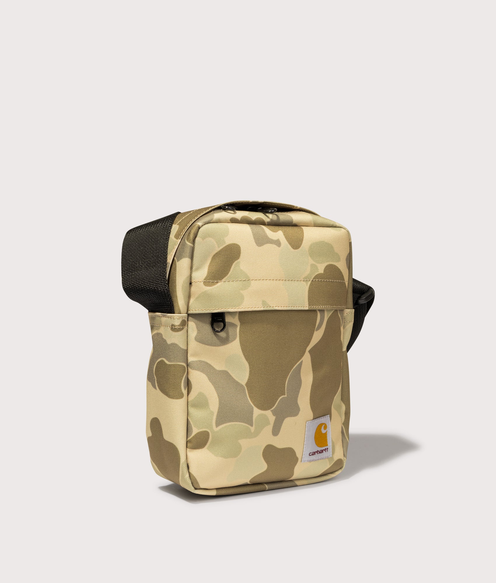 Jake Shoulder Pouch Bag in Camo Duck/Desert | Carhartt WIP | EQVVS | Front angle shot 