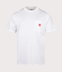 Relaxed Fit Pocket Heart T-Shirt: 1WZXX White/Red 