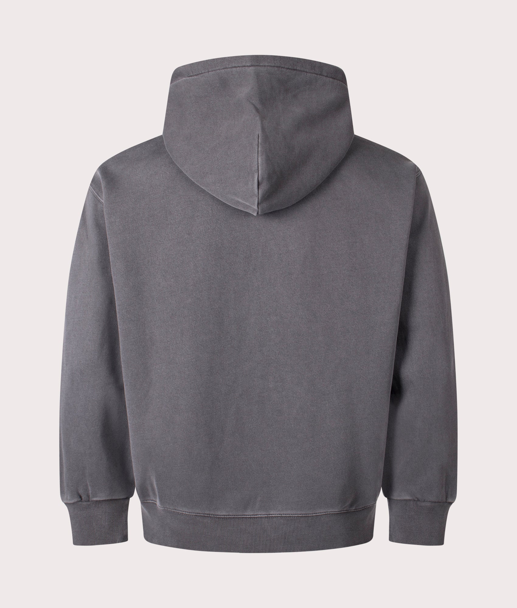 Carhartt WIP Oversized Nelson Zip-Through Hoodie in Graphite, 100% Cotton. Back shot. 