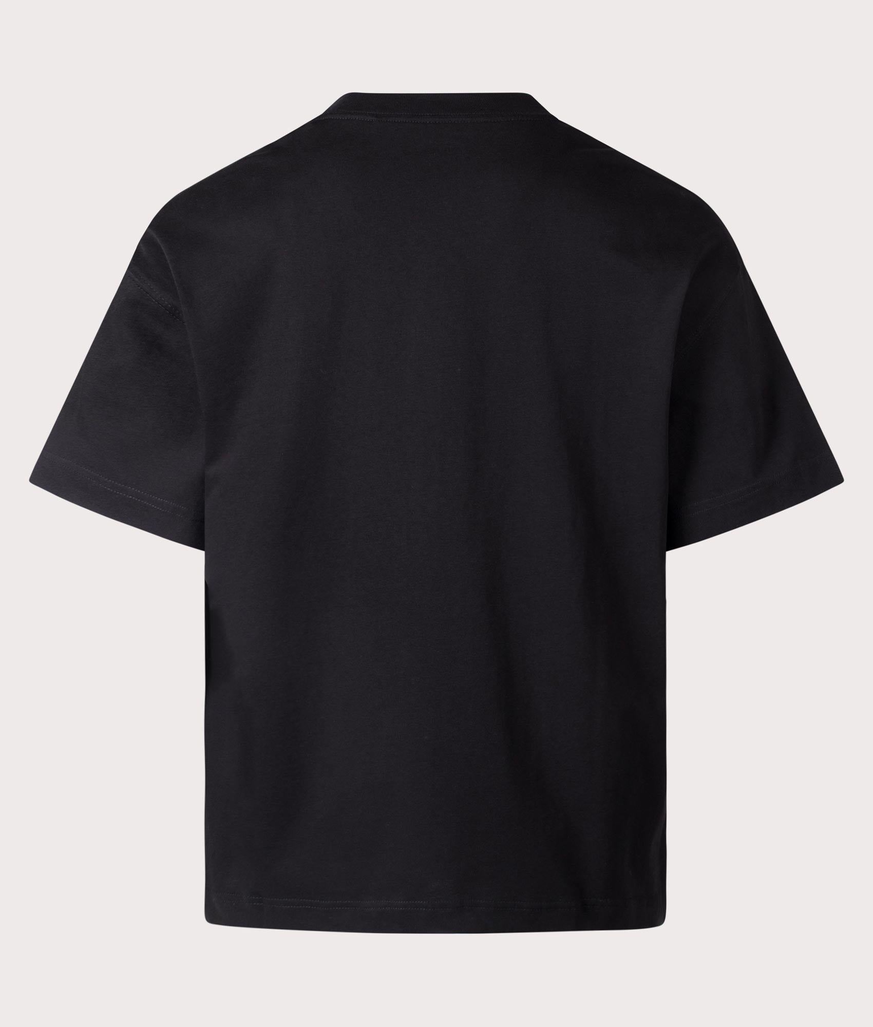 Carhartt WIP Signature Script T-Shirt in Black/White EQVVS Menswear. Back shot.