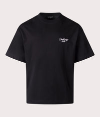 Relaxed Fit Signature Script T-Shirt: 0D2XX Black/White 