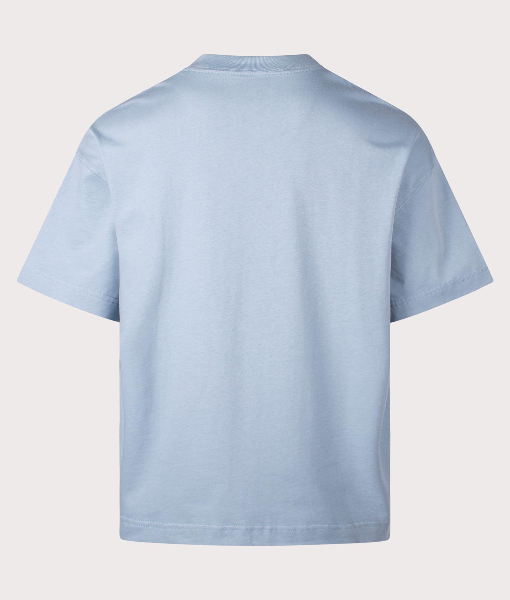 Carhartt WIP Signature Script T-Shirt in Frosty Blue at EQVVS Menswear. Back shot.