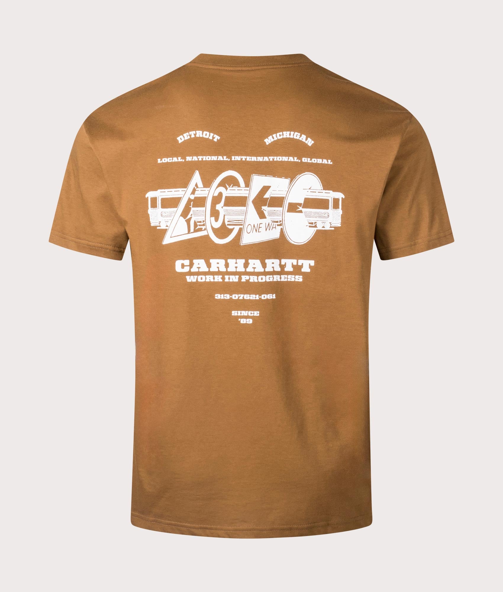 Carhartt WIP Relaxed Fit Runaway T-Shirt in Hamilton Brown/White at EQVVS Menswear Back Shot